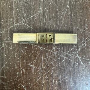 SWANK Vintage Gold tone Tie Clip‎ RP initials Personalized